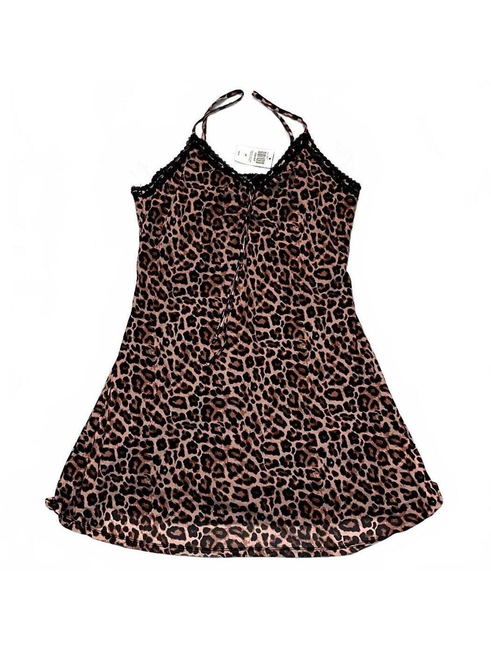Hot Topic Social Collision Leopard Print Lace Trim Slip Dress Size 2X